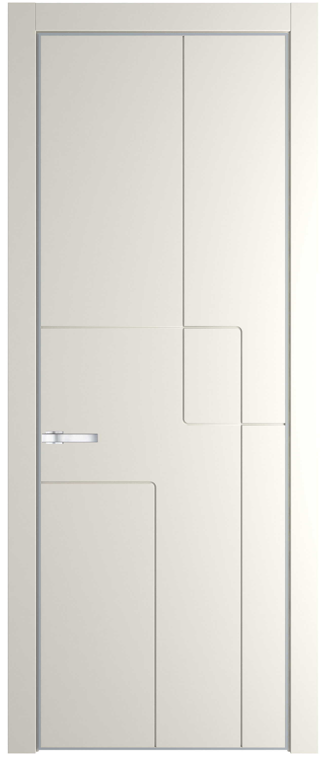Межкомнатная дверь 3 PA, цвет Перламутр белый, фрезеровка геометрия